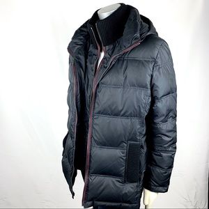 London Fog | Down Puffer Knit Collar Hood Coat